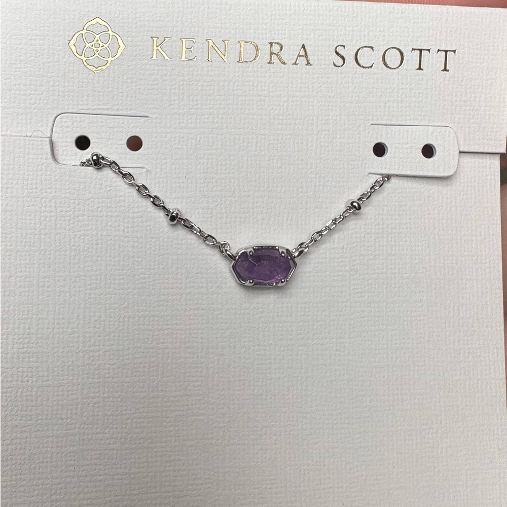 NEW Kendra Scott Emilie Amethyst Silver Chain necklace